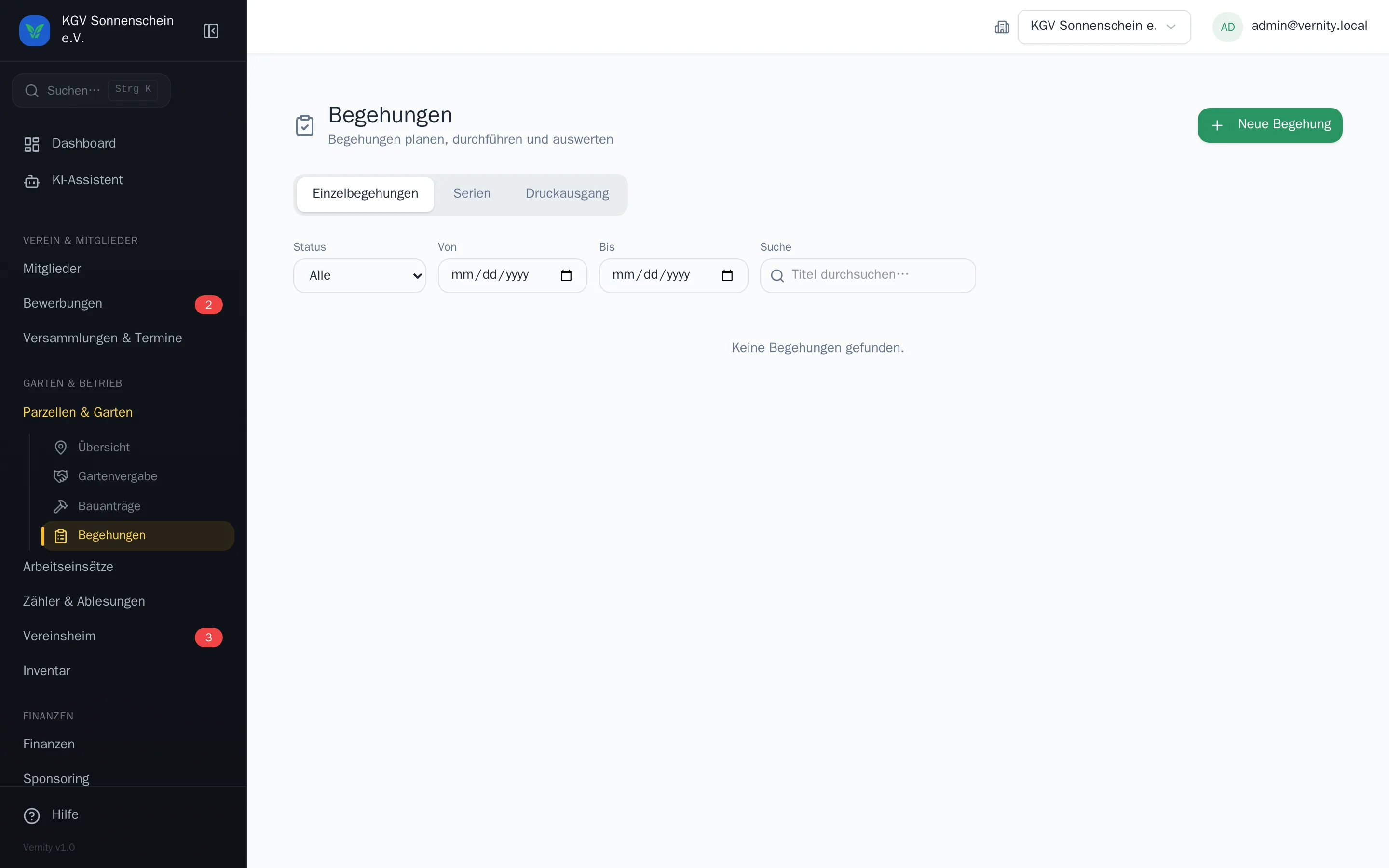 Begehung mit Befunden und Fotodokumentation