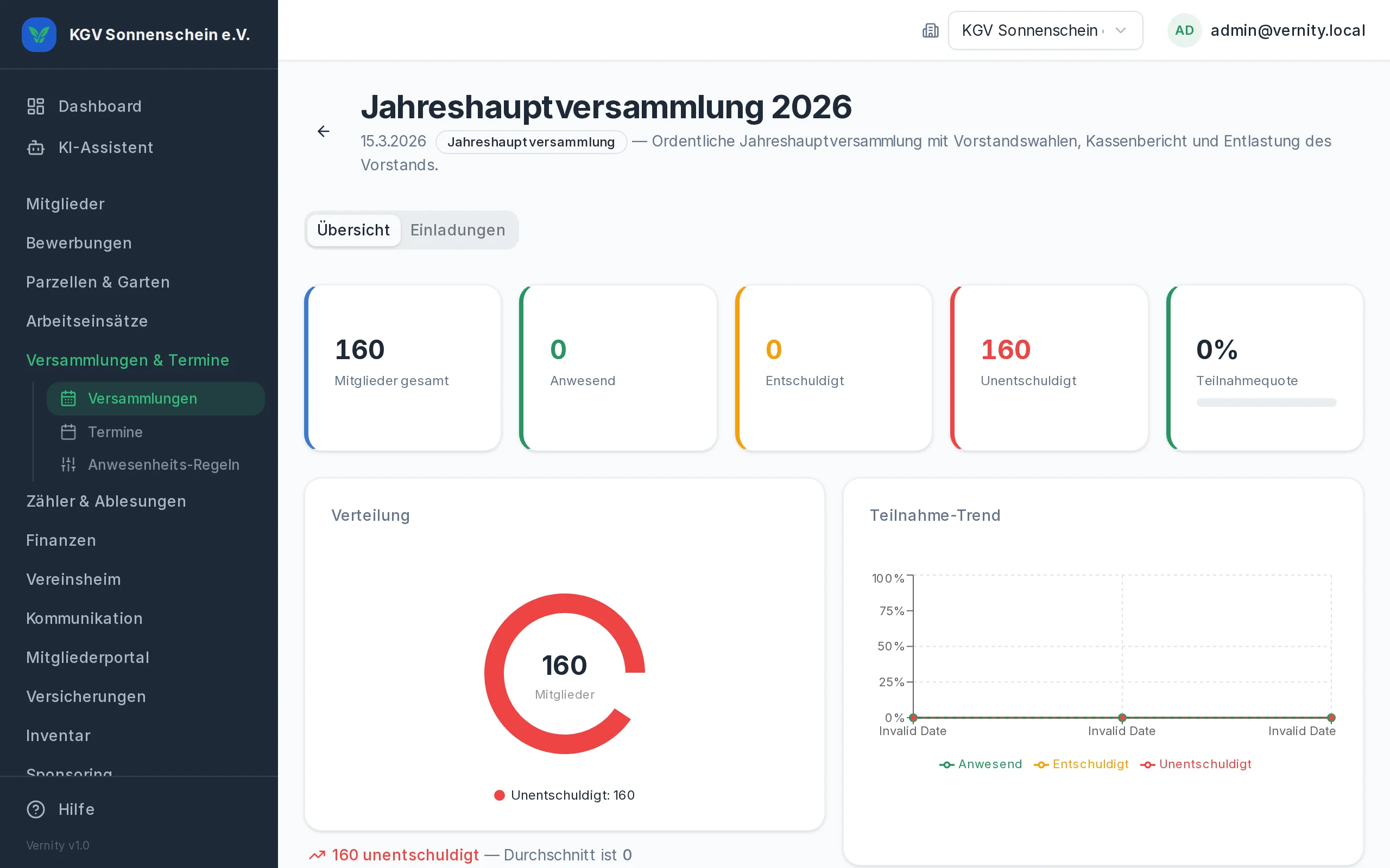 Versammlungsdetail mit KI-Protokoll